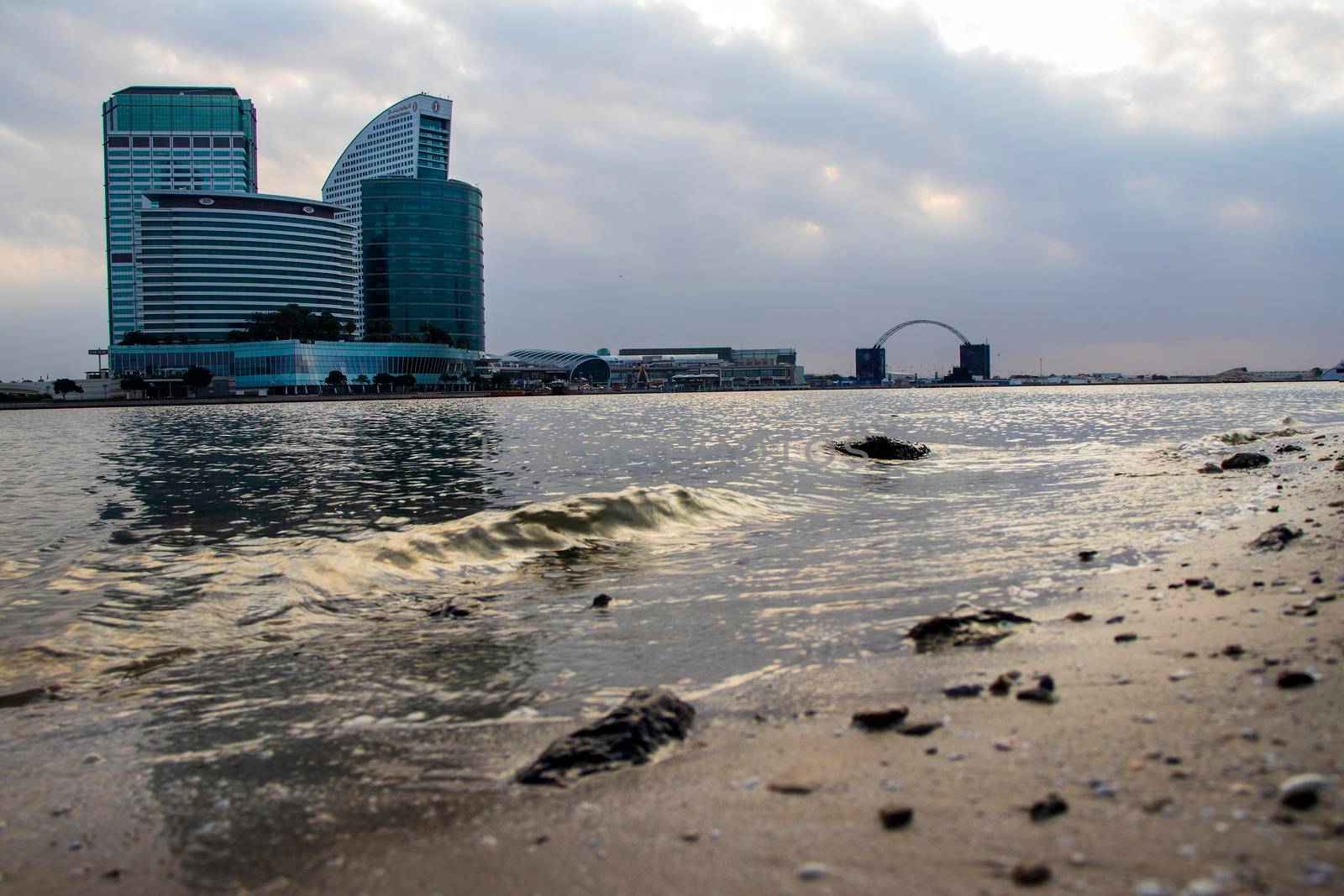 View of a Dubai Festival city and Intercontinental hotel on early morning hour. Dubai. UAE.Outdoors by pazemin