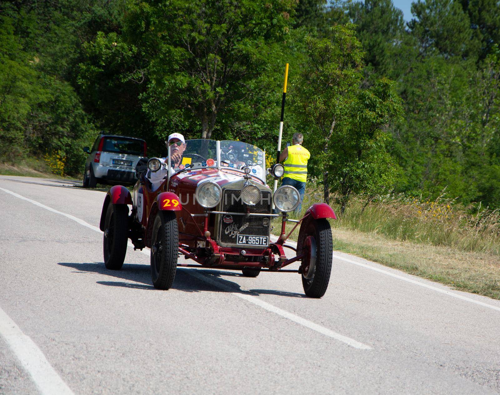 ALFA ROMEO 6C 1500 SS MM 1928 on an old racing car in rally Mille Miglia 2022 the famous italian historical race (1927-1957 by massimocampanari