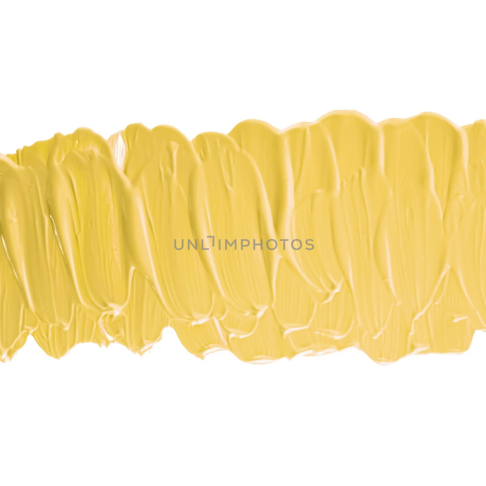 Pastel gold beauty swatch, skincare and makeup cosmetic product sample texture isolated on white background, make-up smudge, cream cosmetics smear or paint brush stroke closeup