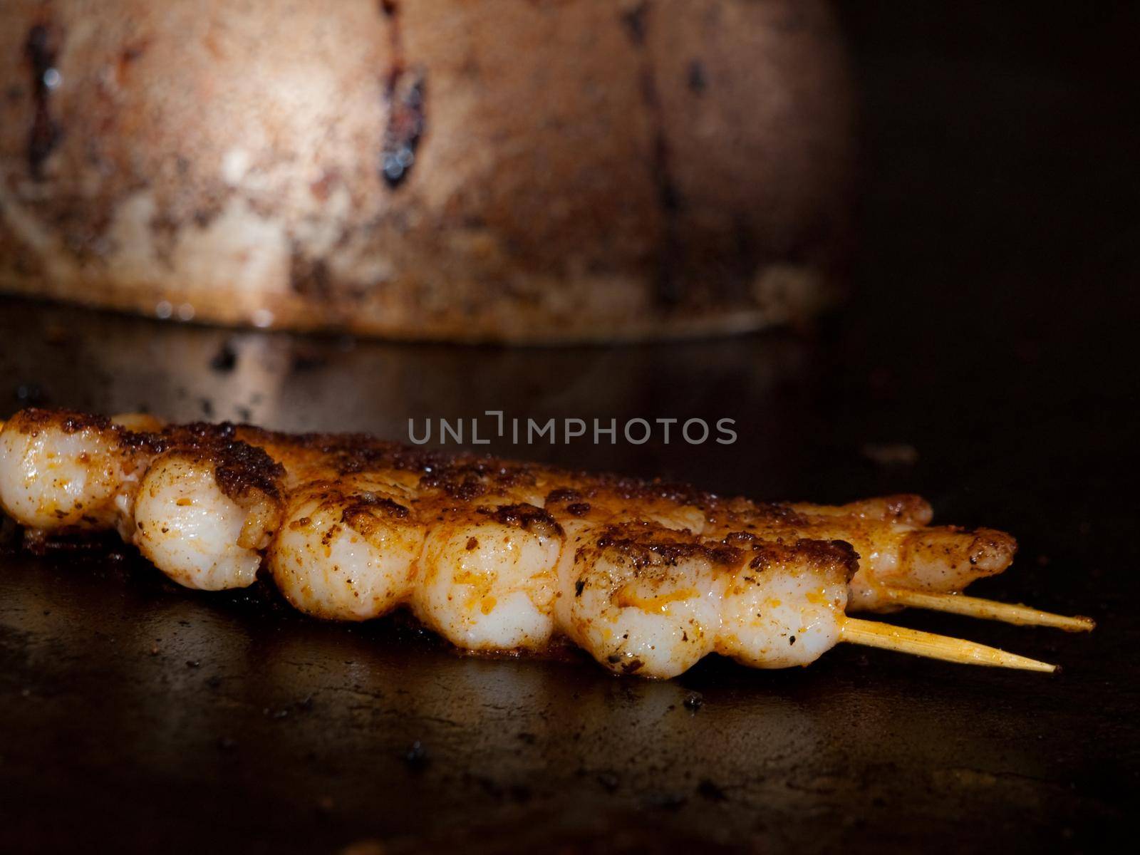 Shrimp on the grill.