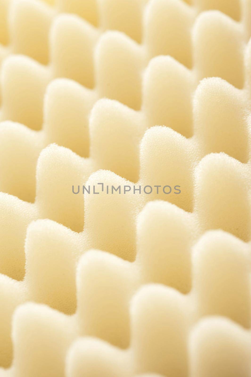 Macro view on rows of curvy foam insulation used for fragile objects or insulating sound