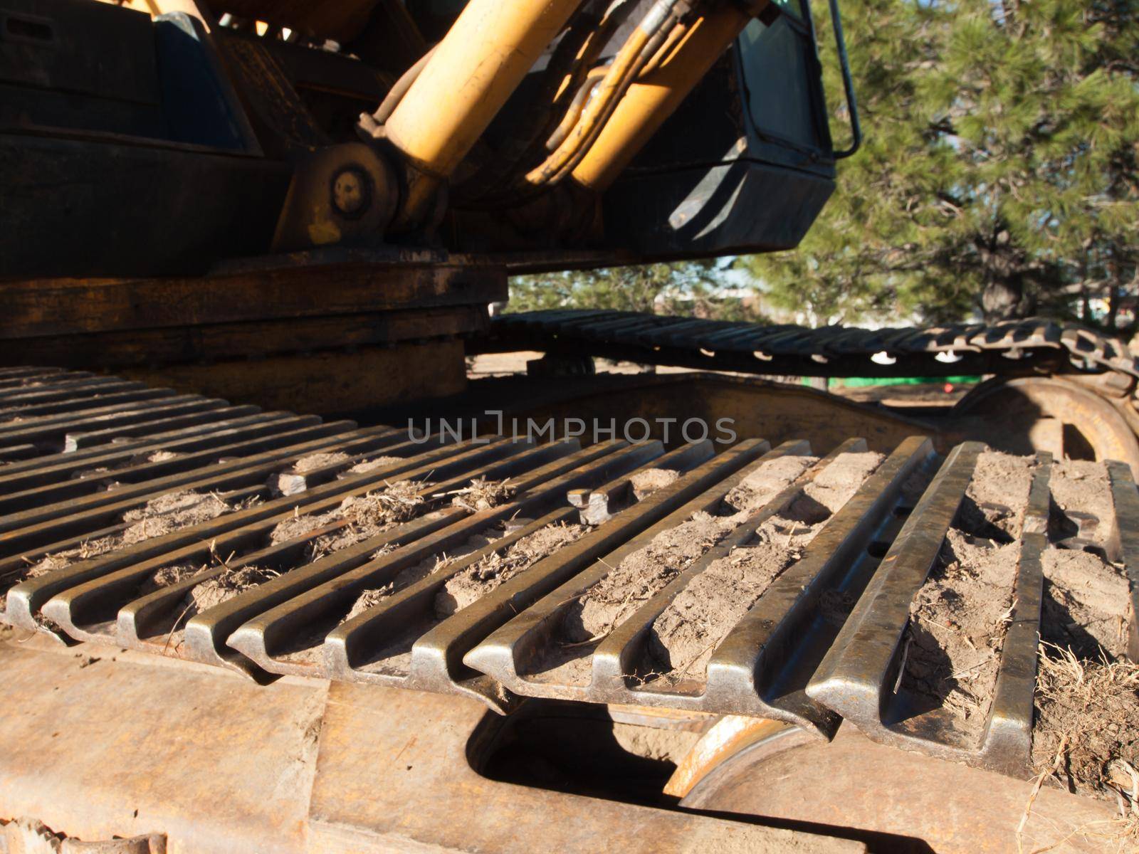 Excavator at construction site.