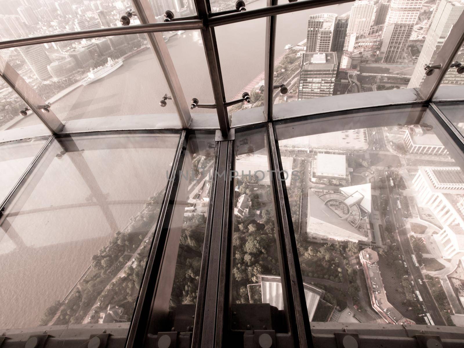 View from the TV tower in Shanghai, China.