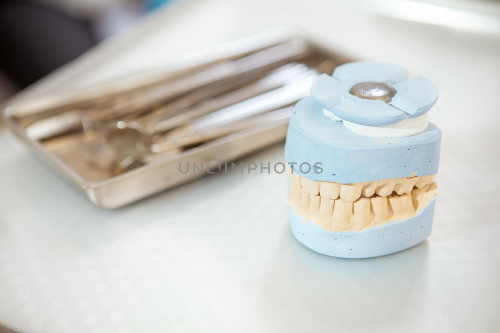 Dental tools on the table at the clinic by MAD_Production