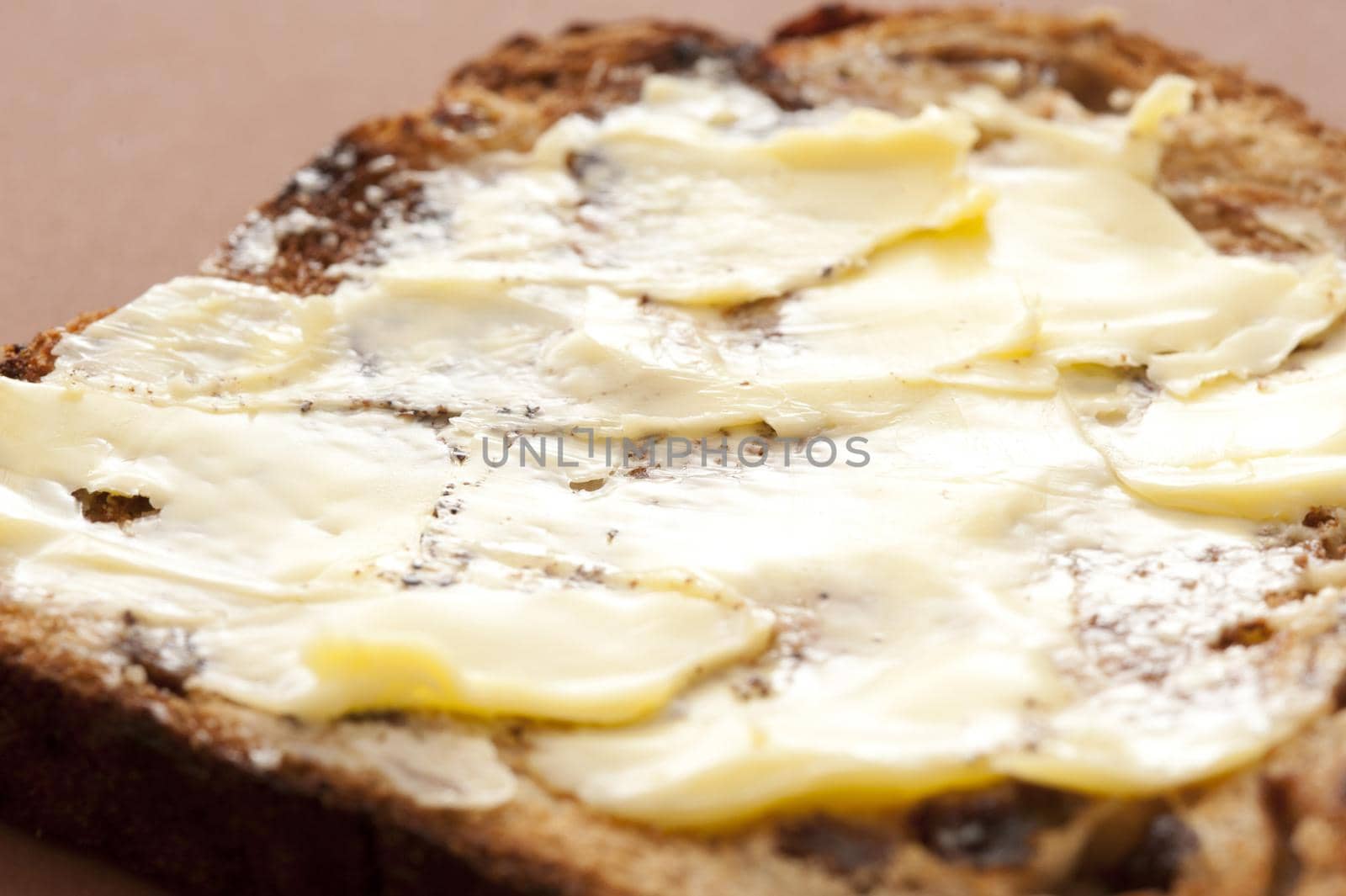 Delicious Toasted Raisin Bread with Butter spread