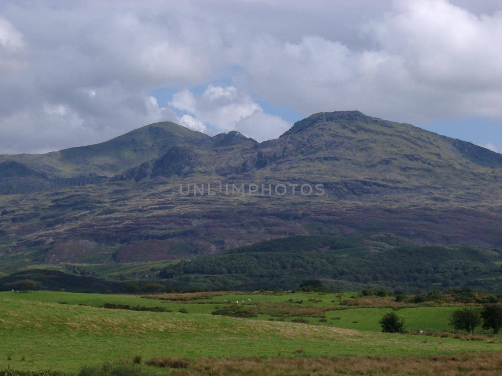 stormy mountains in north wales, uk