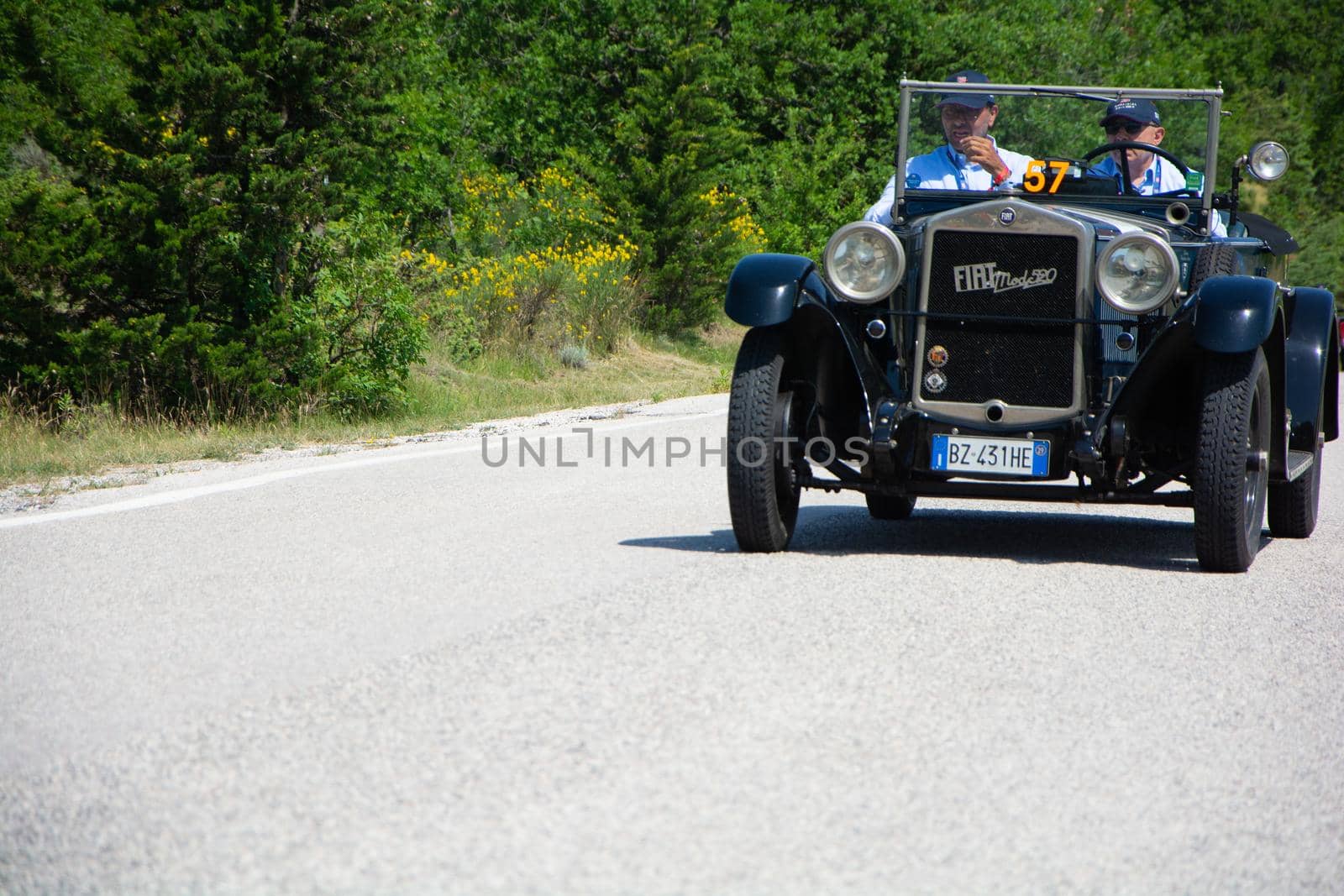 FIAT 520 1929 on an old racing car in rally Mille Miglia 2022 the famous italian historical race (1927-1957 by massimocampanari