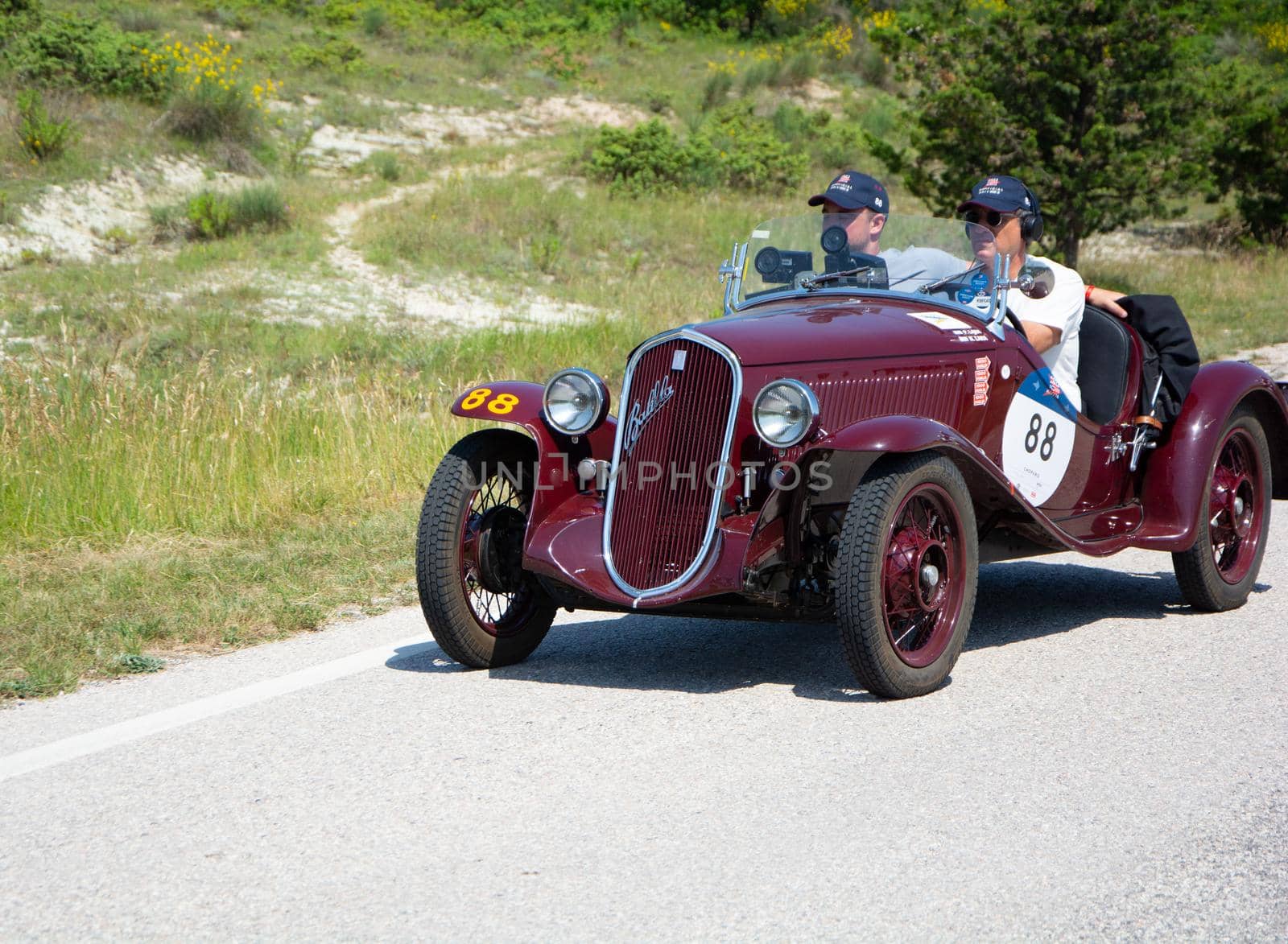 FIAT 508 S BALILLA COPPA D ORO 1934 on an old racing car in rally Mille Miglia 2022 the famous italian historical race (1927-1957 by massimocampanari