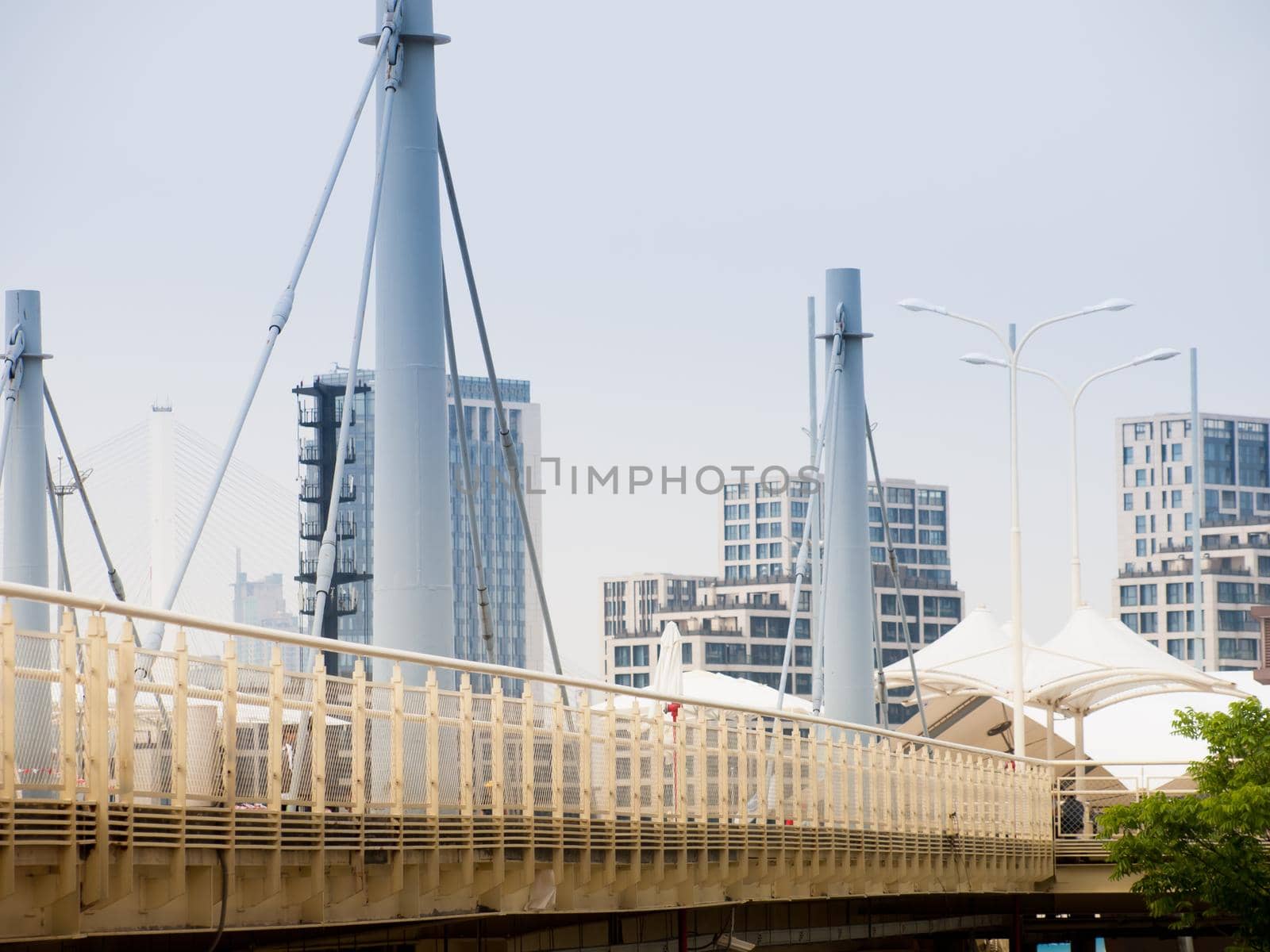 Elevated pedestrian walkway at the EXPO 2010 Shanghai, China.