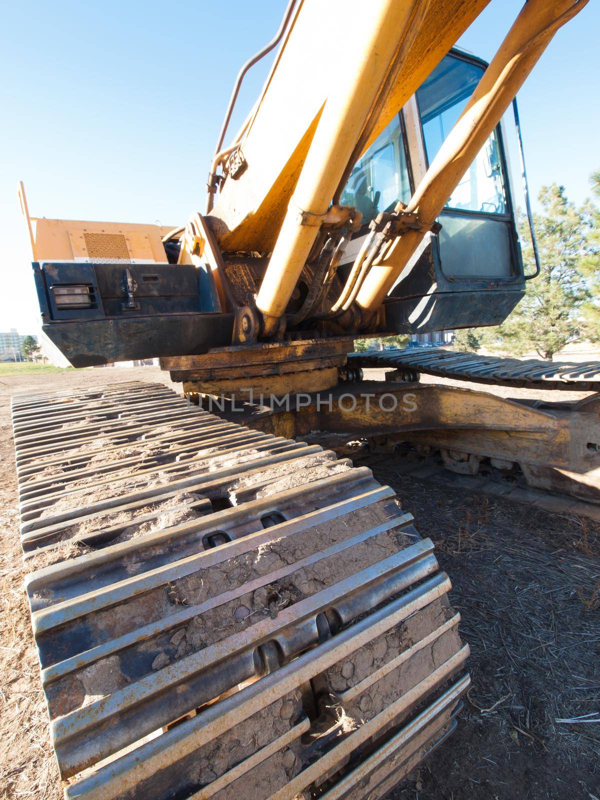 Excavator at construction site.