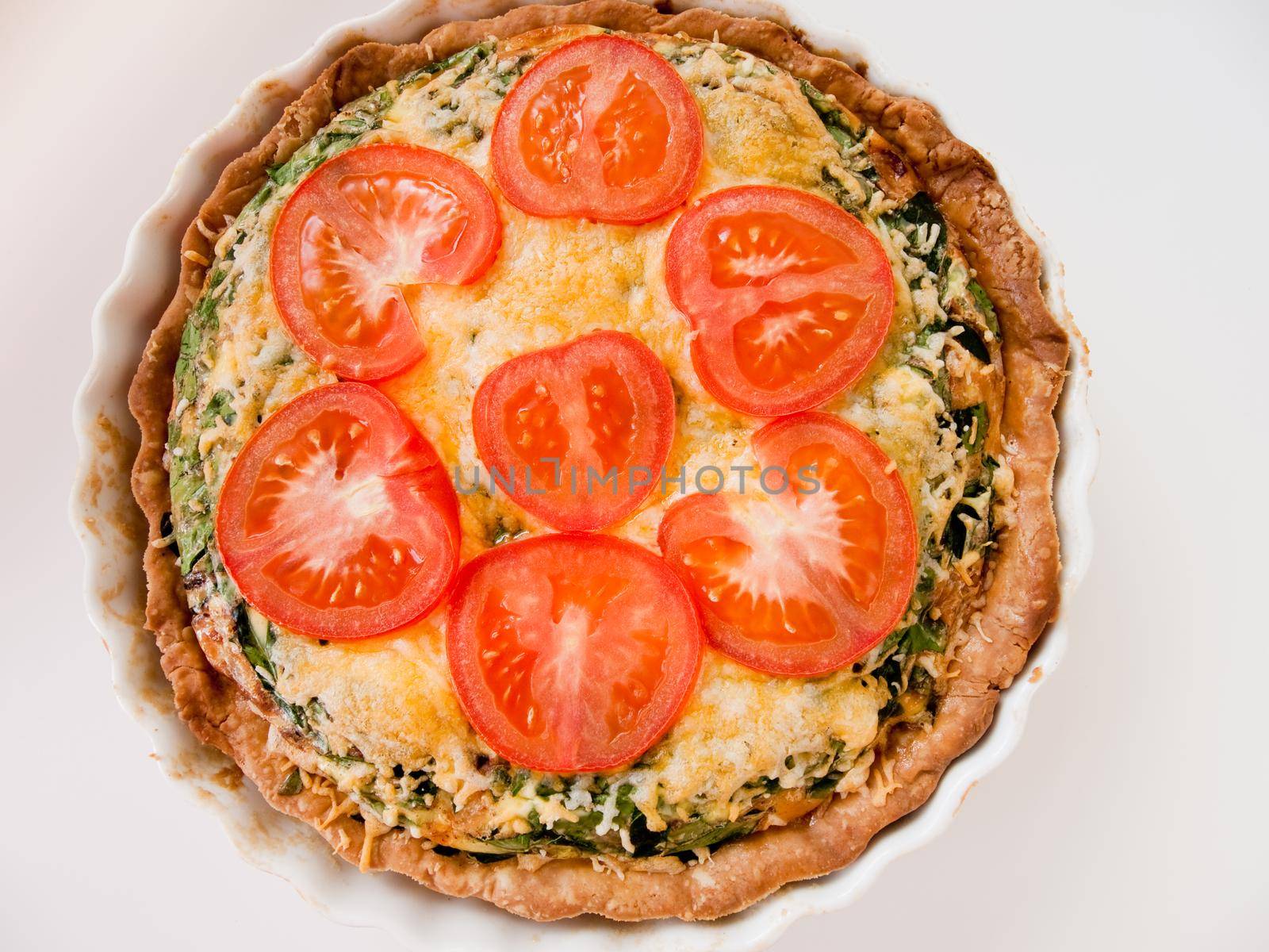 Spinach quiche.