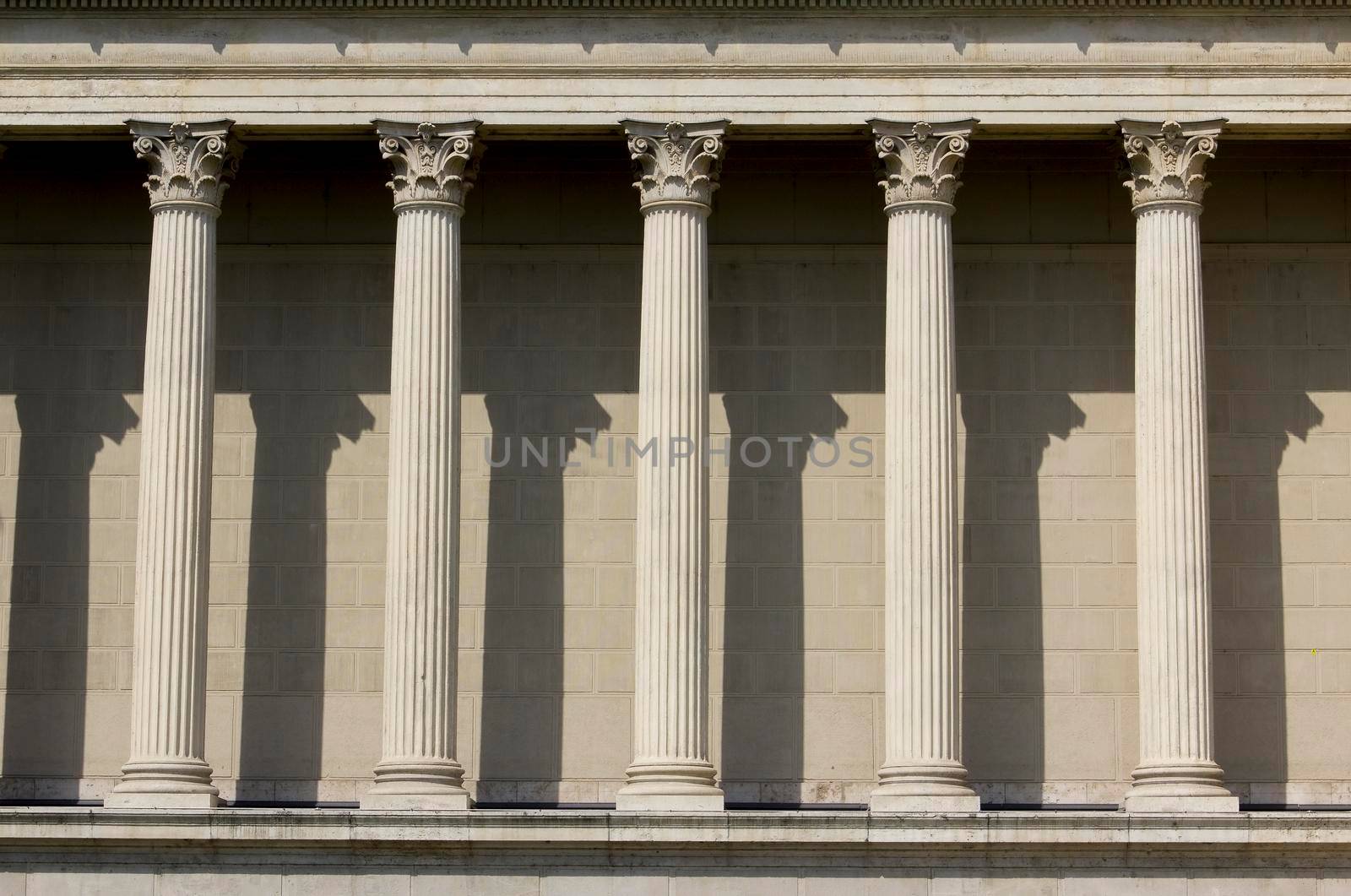 Neoenaissance style columns Museum of Fine Arts Budapest, Hungary by gallofoto