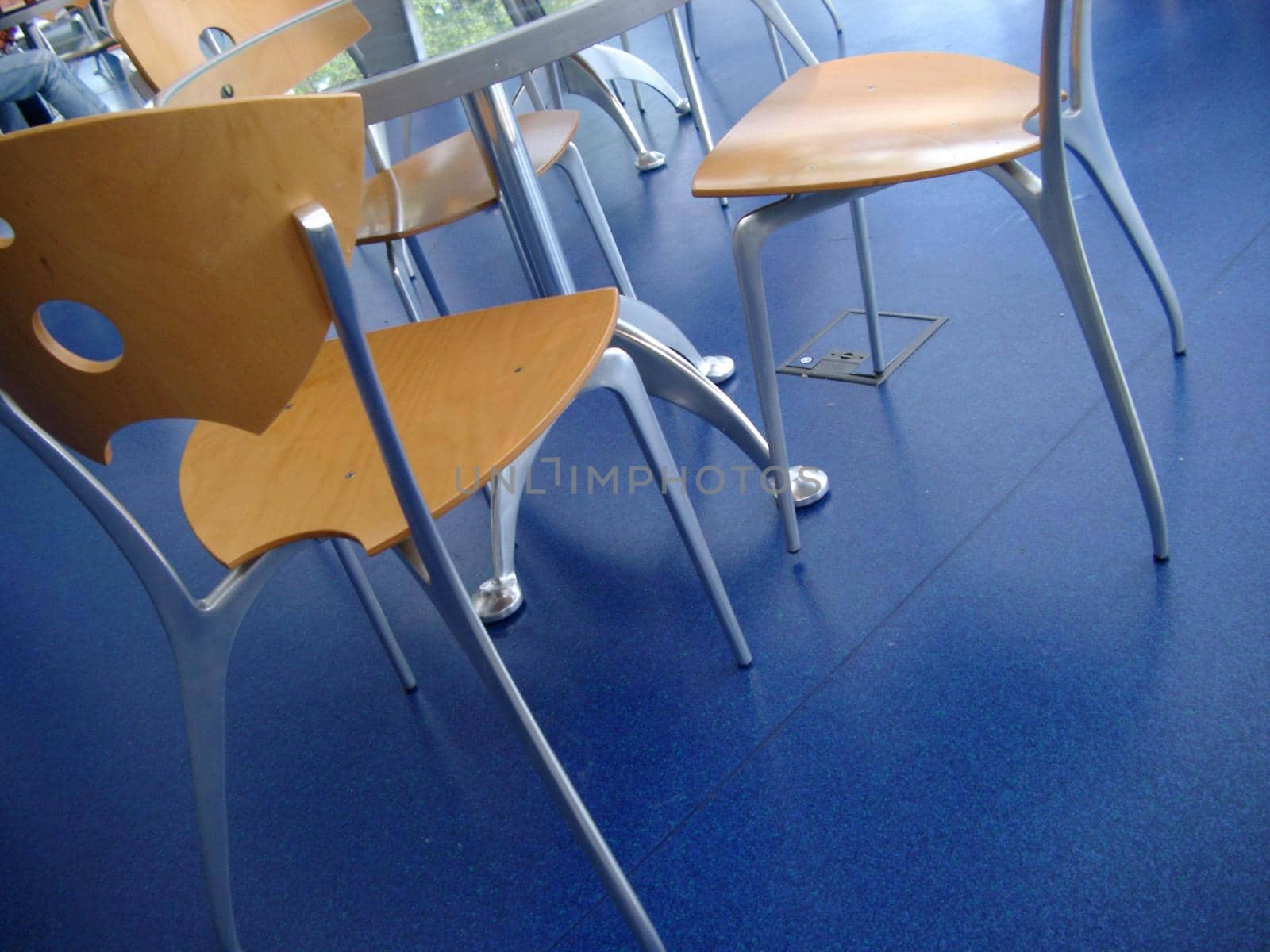 moden ply-wood and metal cafe furniture