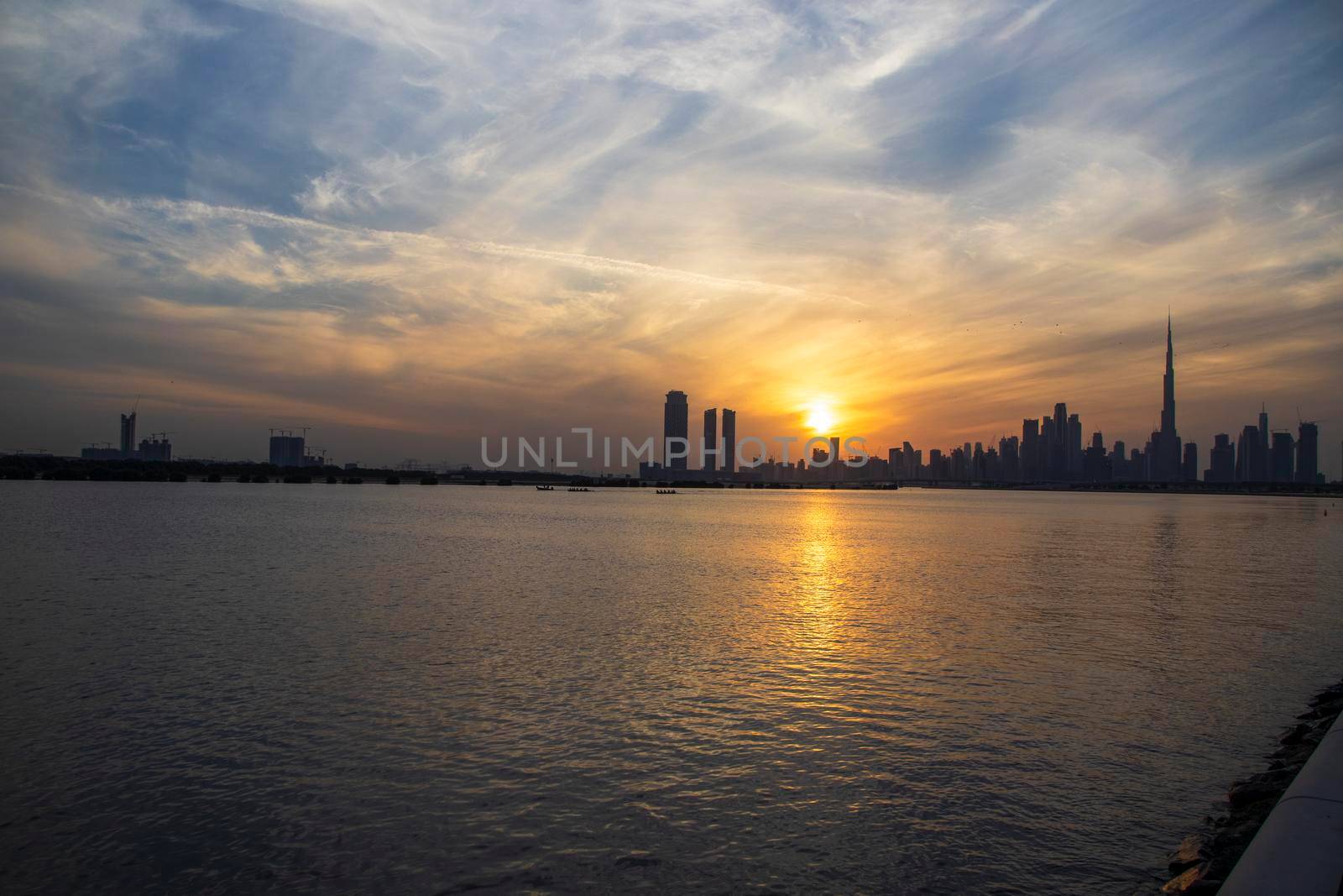 Dubai city skyline.