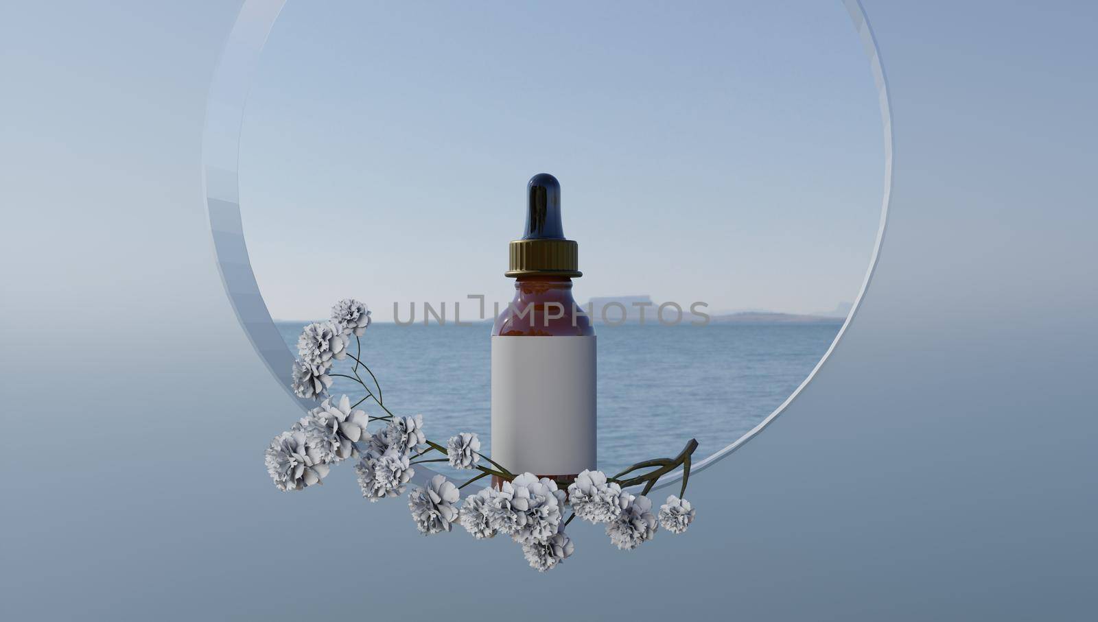 Bottle of liquid soap, oil with blank label mock up. Spa bath concept