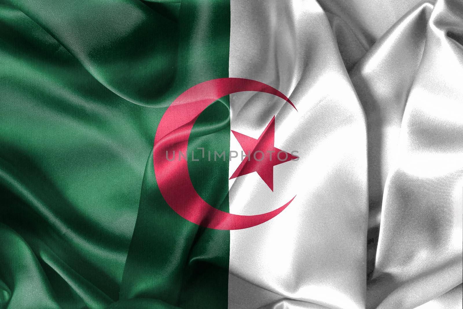 Algeria flag - realistic waving fabric flag by MP_foto71