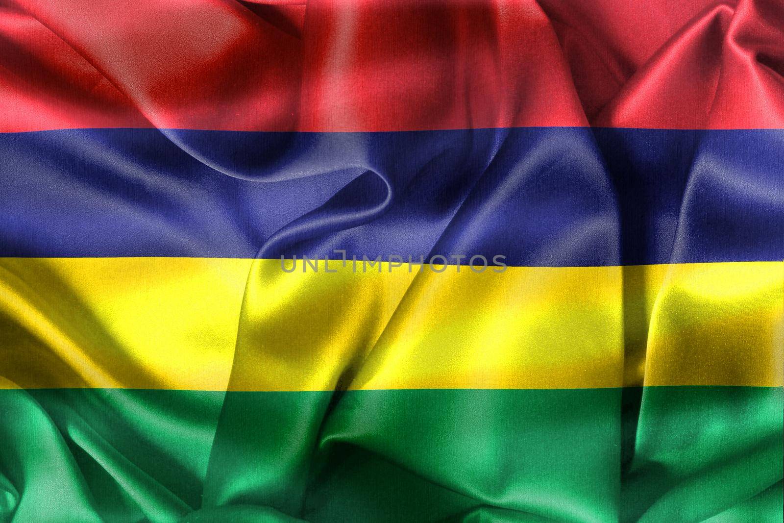 Mauritius flag - realistic waving fabric flag