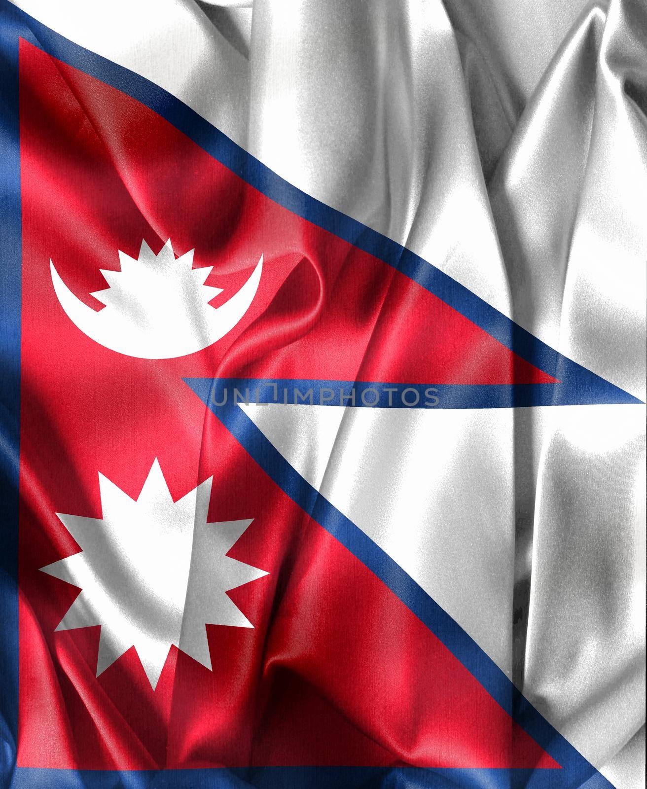 3D-Illustration of a Nepal flag - realistic waving fabric flag by MP_foto71