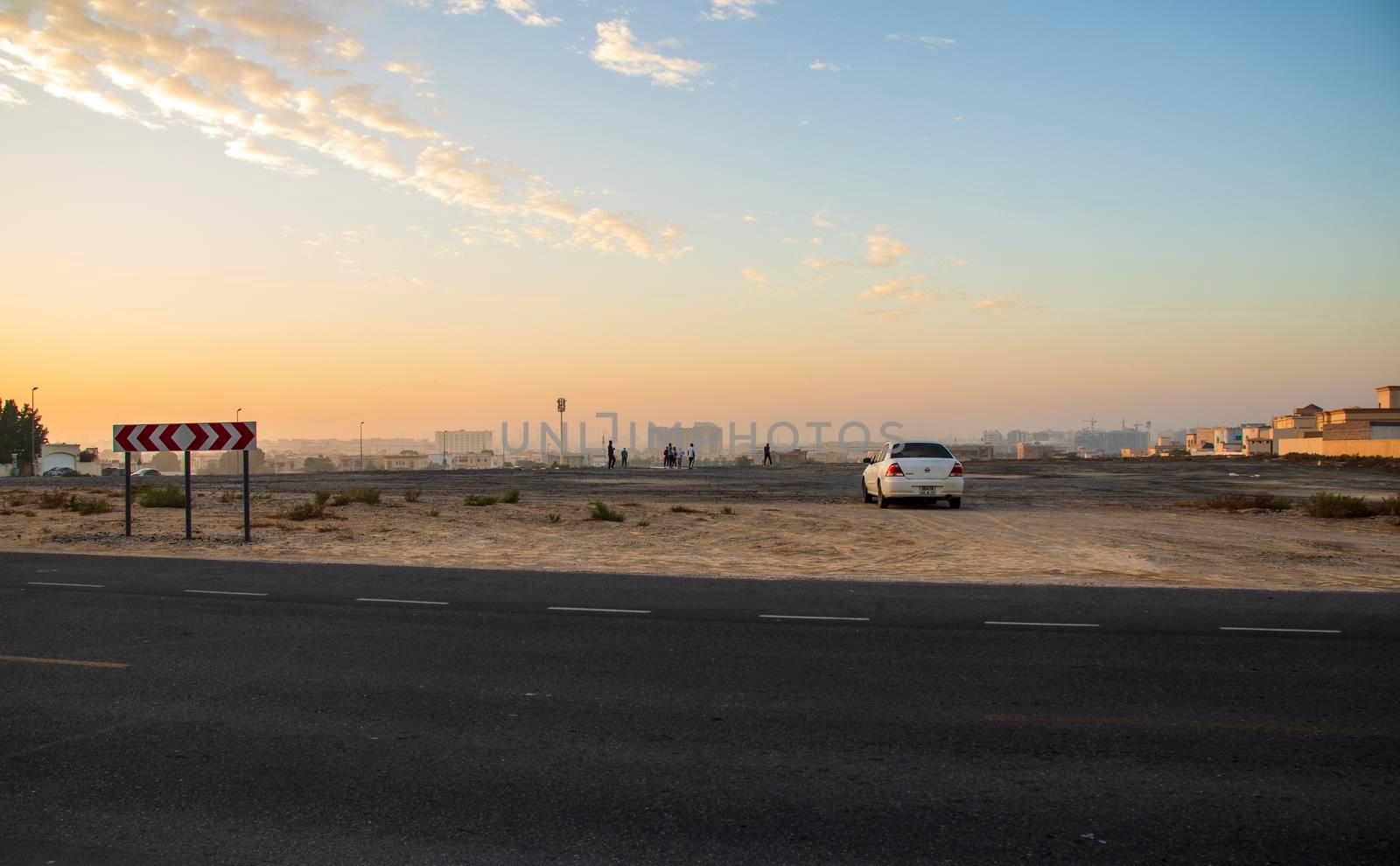 Men gathering up for the game of the cricket on early morning in Al Warqa area of Dubai. UAE Outdoors