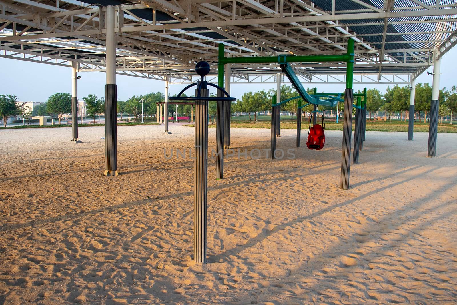 Sunrise over Al Warqa park of Dubai, UAE. Outdoors