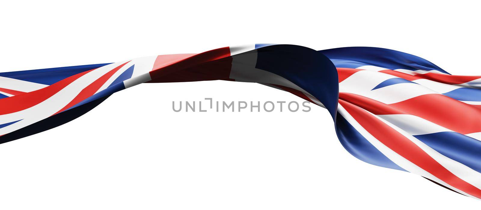 United kingdom flag isolated on white background 3D render