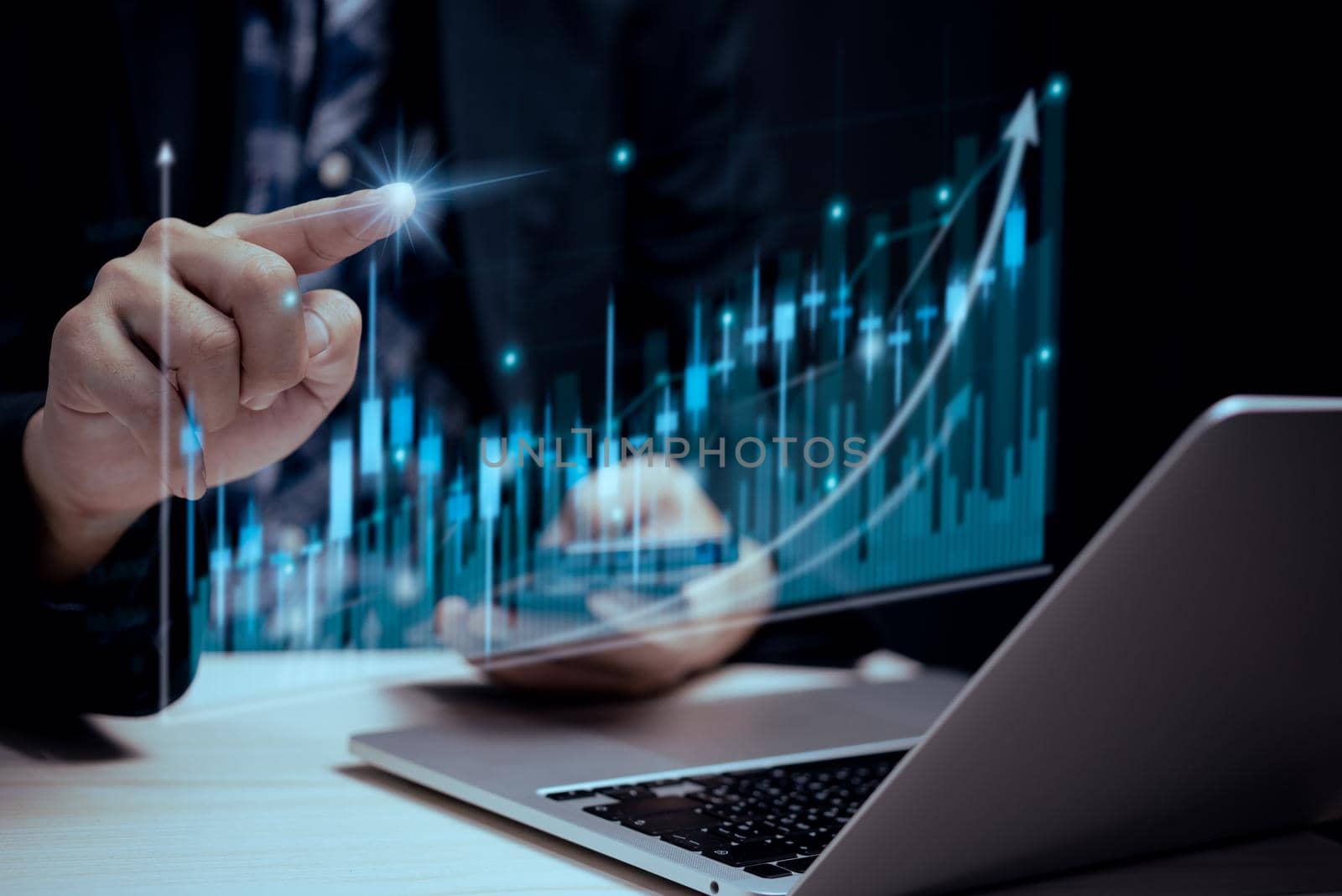 Business graph growth data stock market and forex exchange analysis chart finance trade currency economic report financial and investment funds and digital assets management. by aoo3771