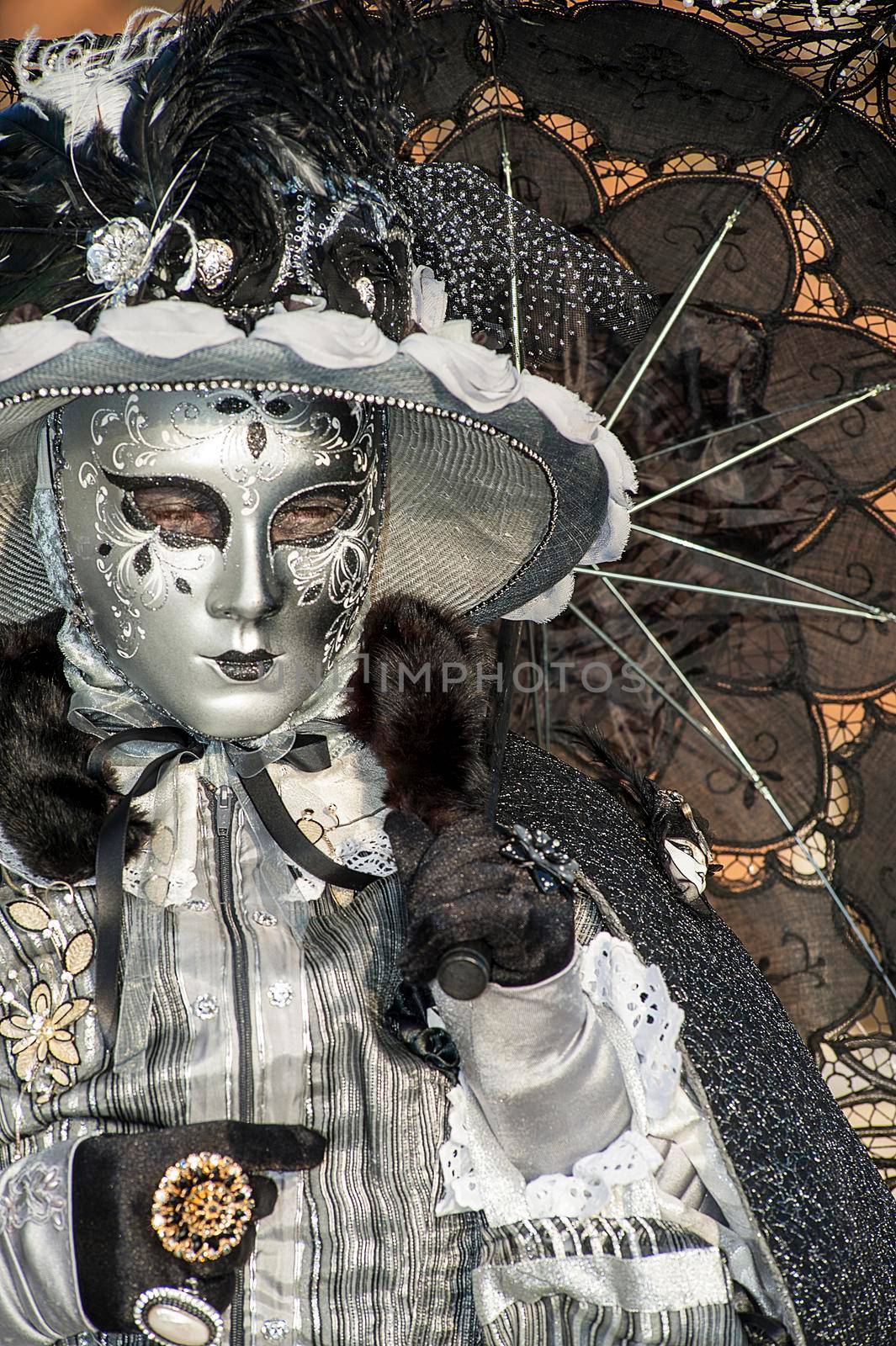 VENICE, ITALY - Febrary 5 2018: The masks of the Venice carnival 2018