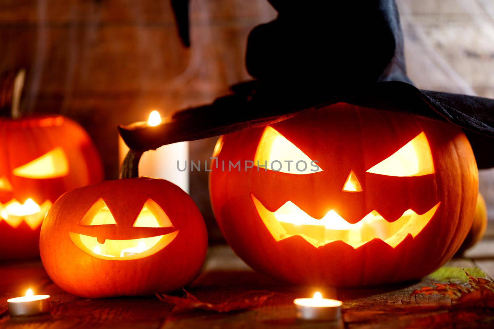 Festive mystical halloween pumpkins by Yellowj