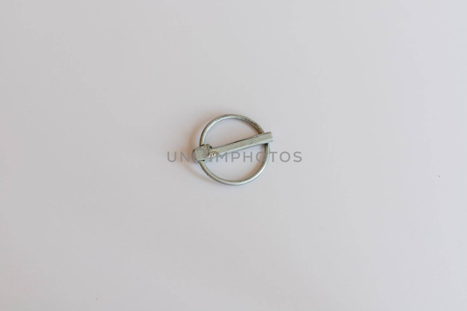 lynch pin on an isolated white background with copy space and selective focus