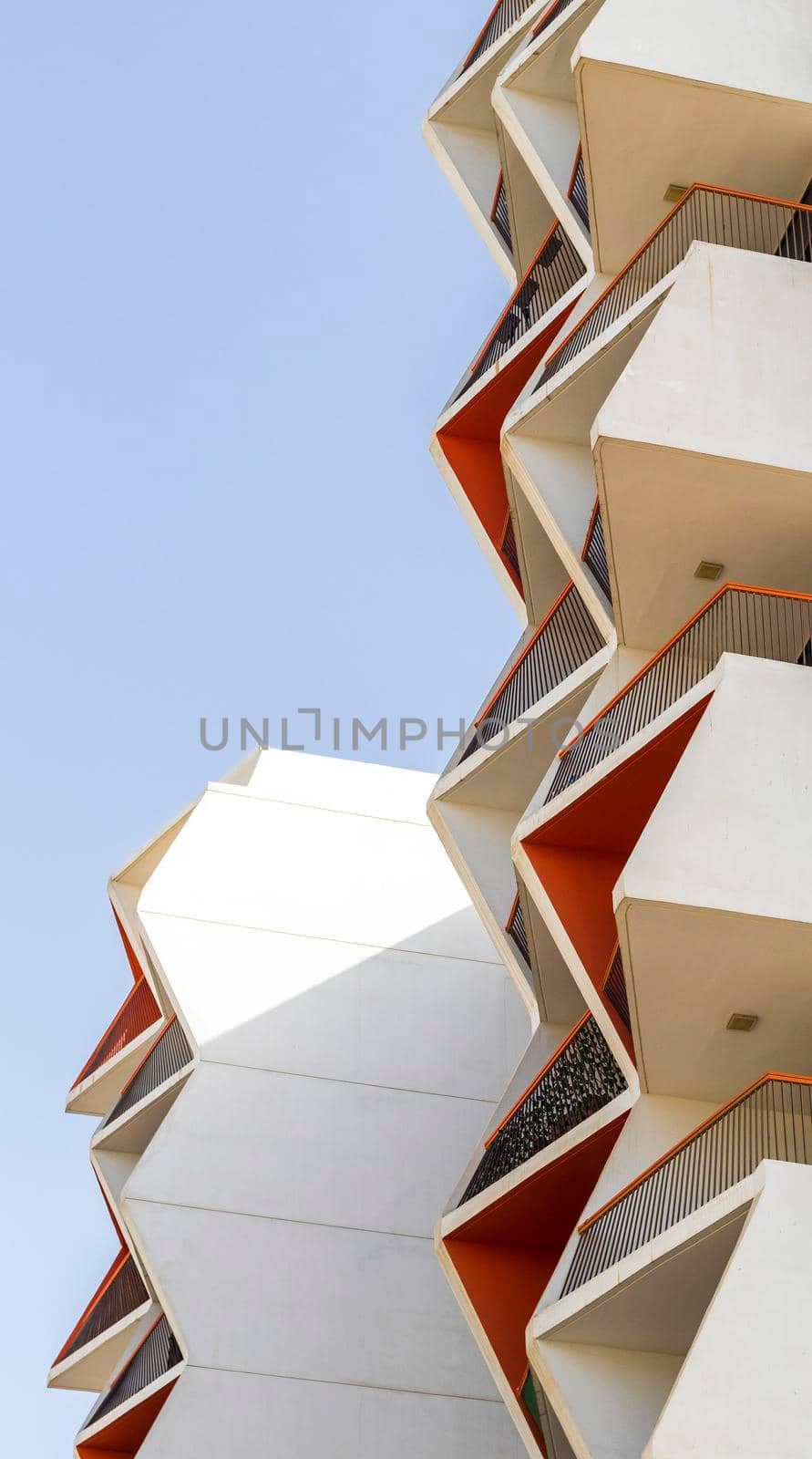 Dubai, UAE - 03.26.2021 Facade of a binghatti views building in Dubai Silicon Oasis area of the city.