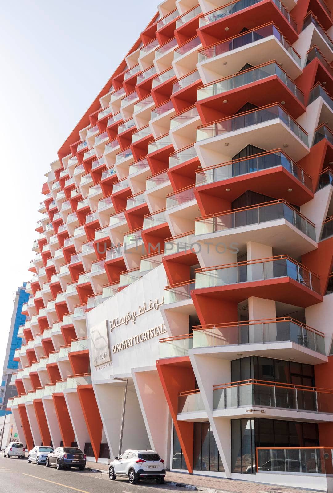 Dubai, UAE - 04.02.2021 - Binghatti crystals residential building.