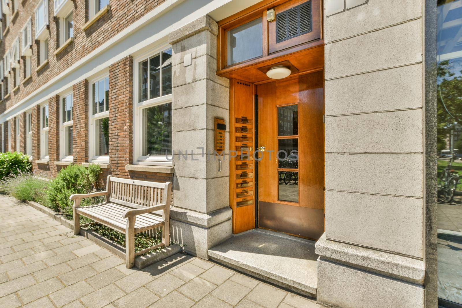 View of street near building with beauty of vegetation outside