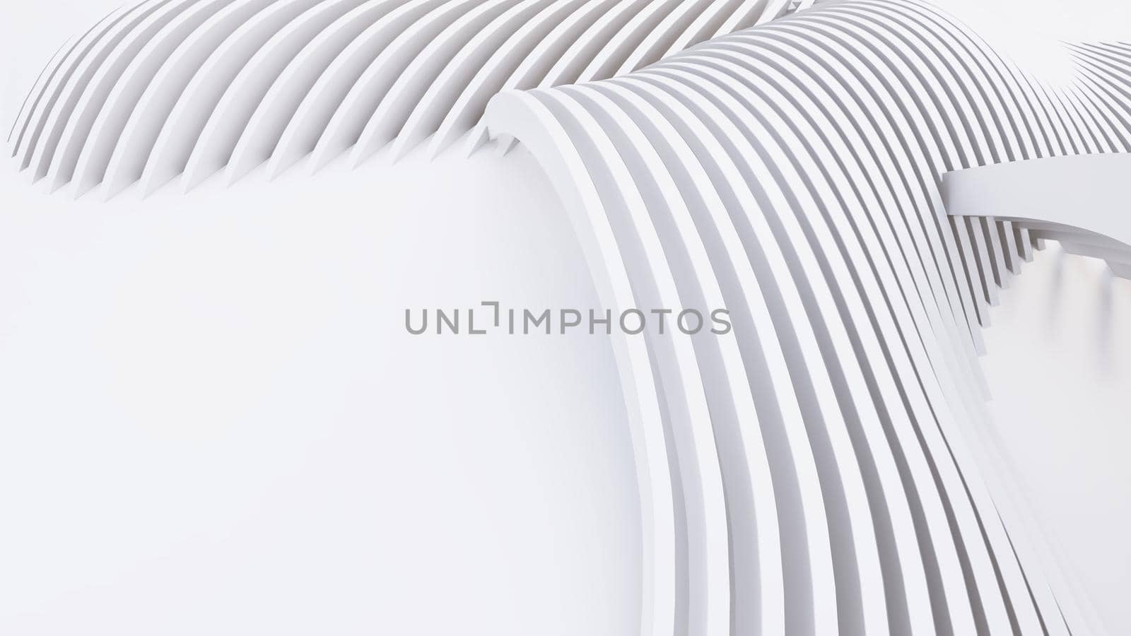 Abstract Curved Shapes. White Circular Background.  by teerawit