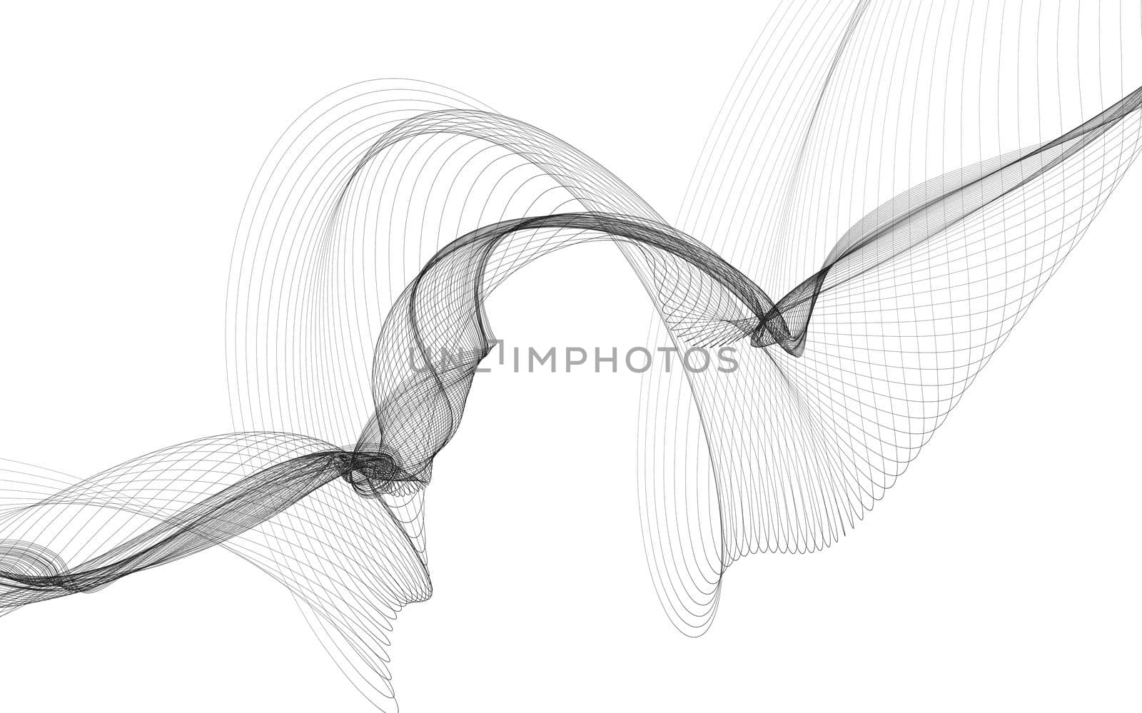 Abstract background with monochrome wave lines on white background. Modern technology background.