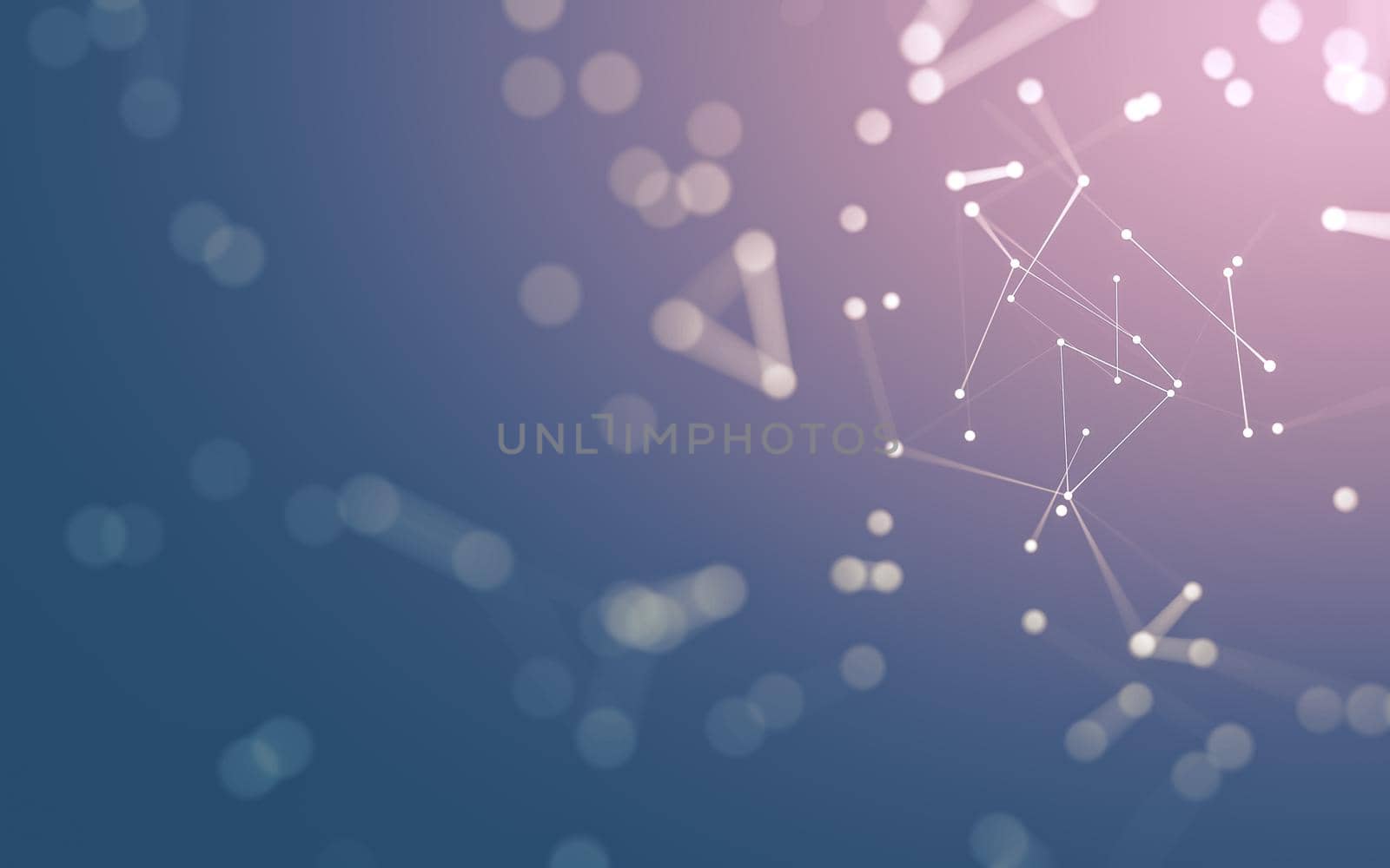 Abstract background. Molecules technology with polygonal shapes, connecting dots and lines. Connection structure. Big data visualization.  by teerawit