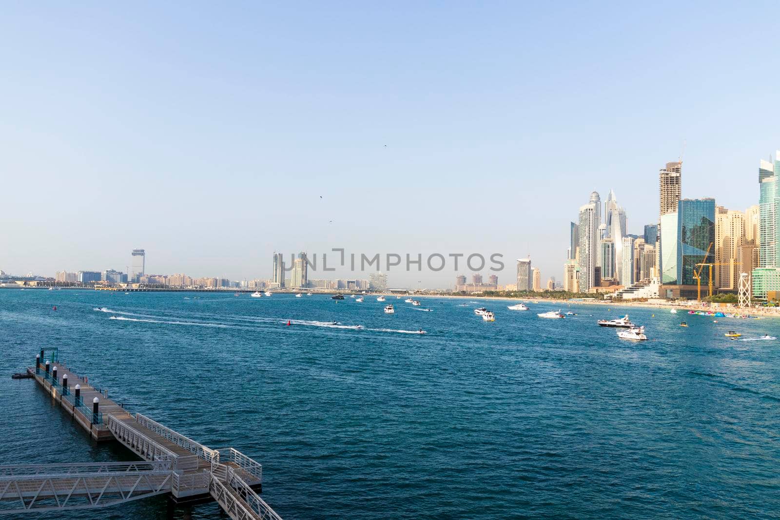 Dubai,UAE - 04.10.2021 Beach located at Jumeirah Beach residence area of Dubai. UAE