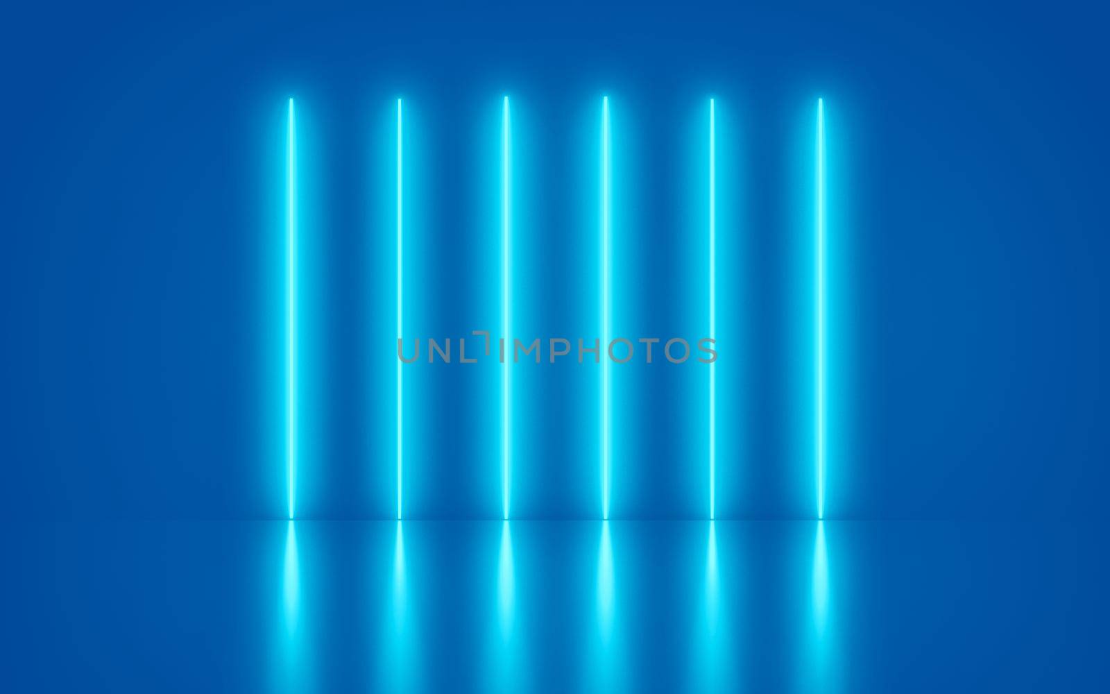 Blue Neon Line Light Shapes Futuristic Abstract background and reflective. by ImagesRouges
