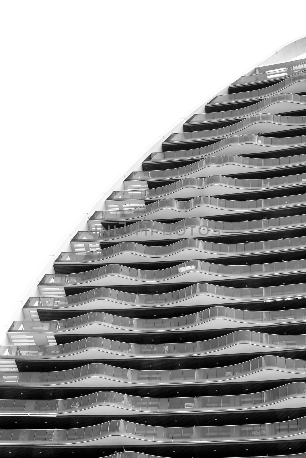 Modern architecture building in the Poniente beach Area in Benidorm, Spain by soniabonet