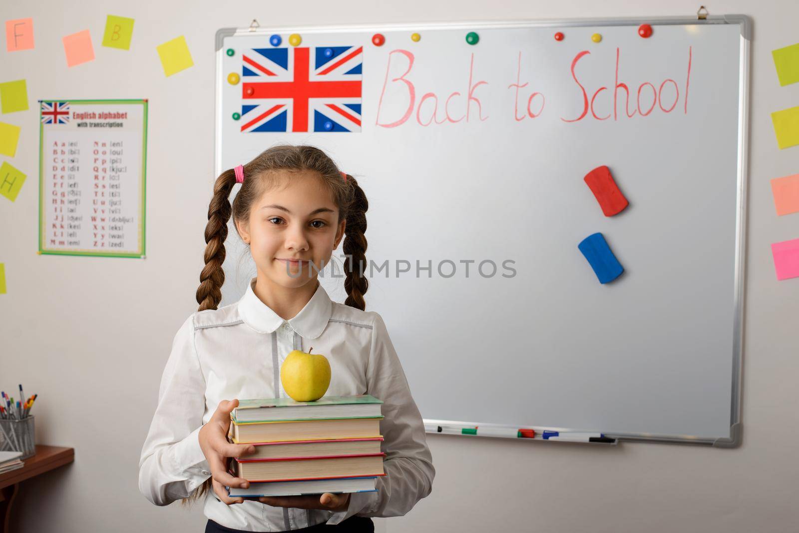 Diligent student ready for a lesson, eager to study