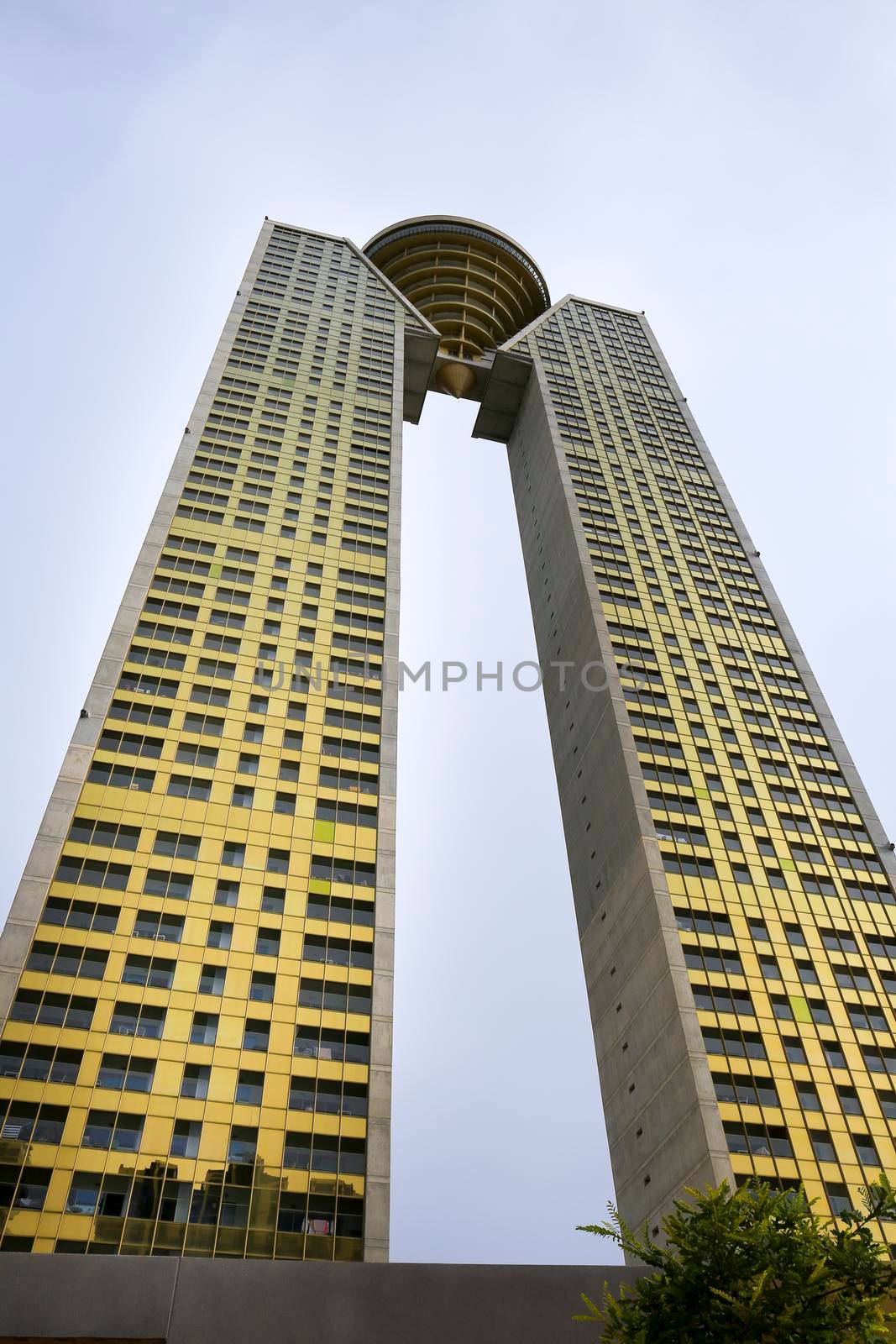 Benidorm, Alicante, Spain- September 11, 2022: Modern architecture building called Intempo in the Poniente Beach Area in Benidorm