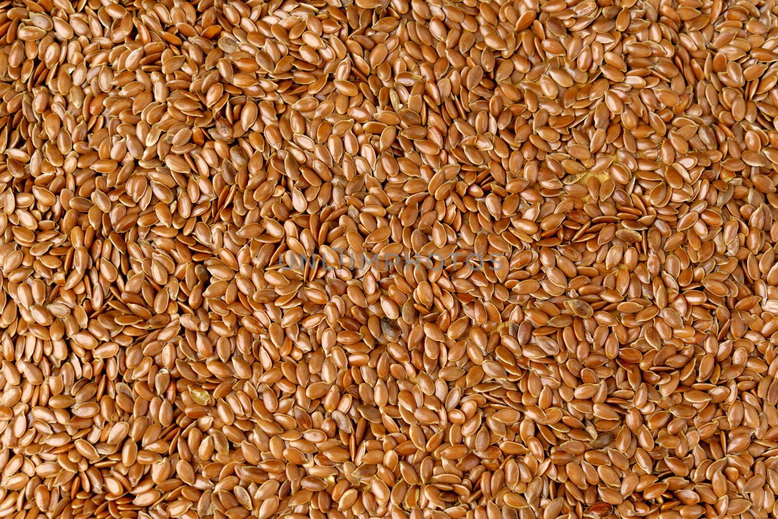 Flax seeds close-up, organic food. Flax seed, background Texture