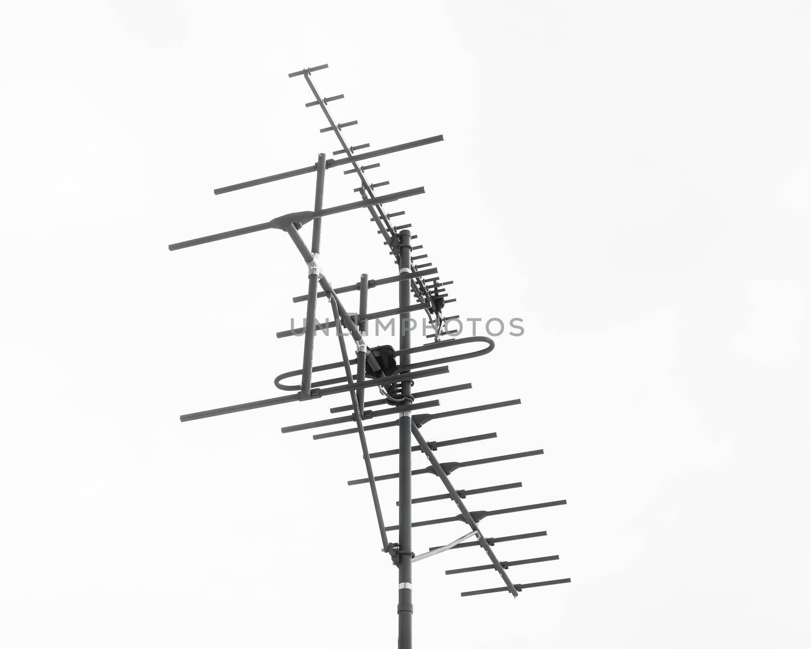 tv aerial isolated on white background 3d illustration