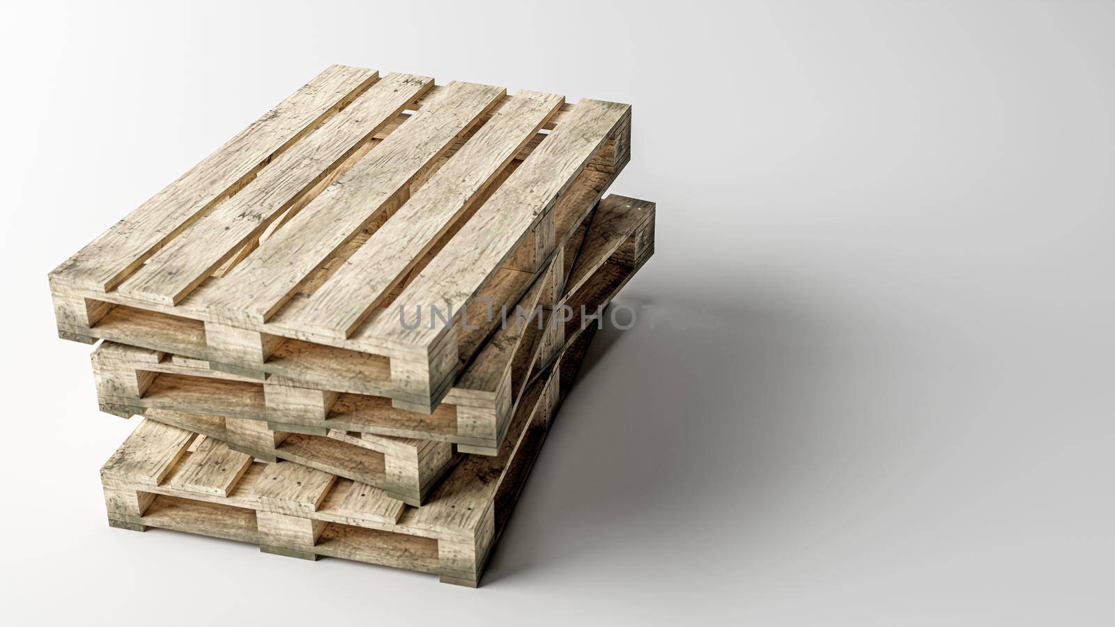 pallets isolated on white background 3d illustration