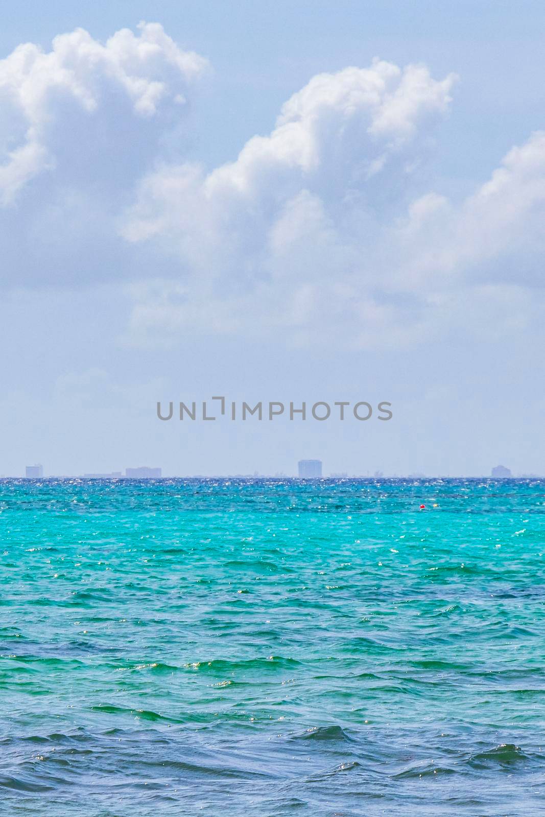 Tropical mexican beach clear turquoise water Playa del Carmen Mexico. by Arkadij