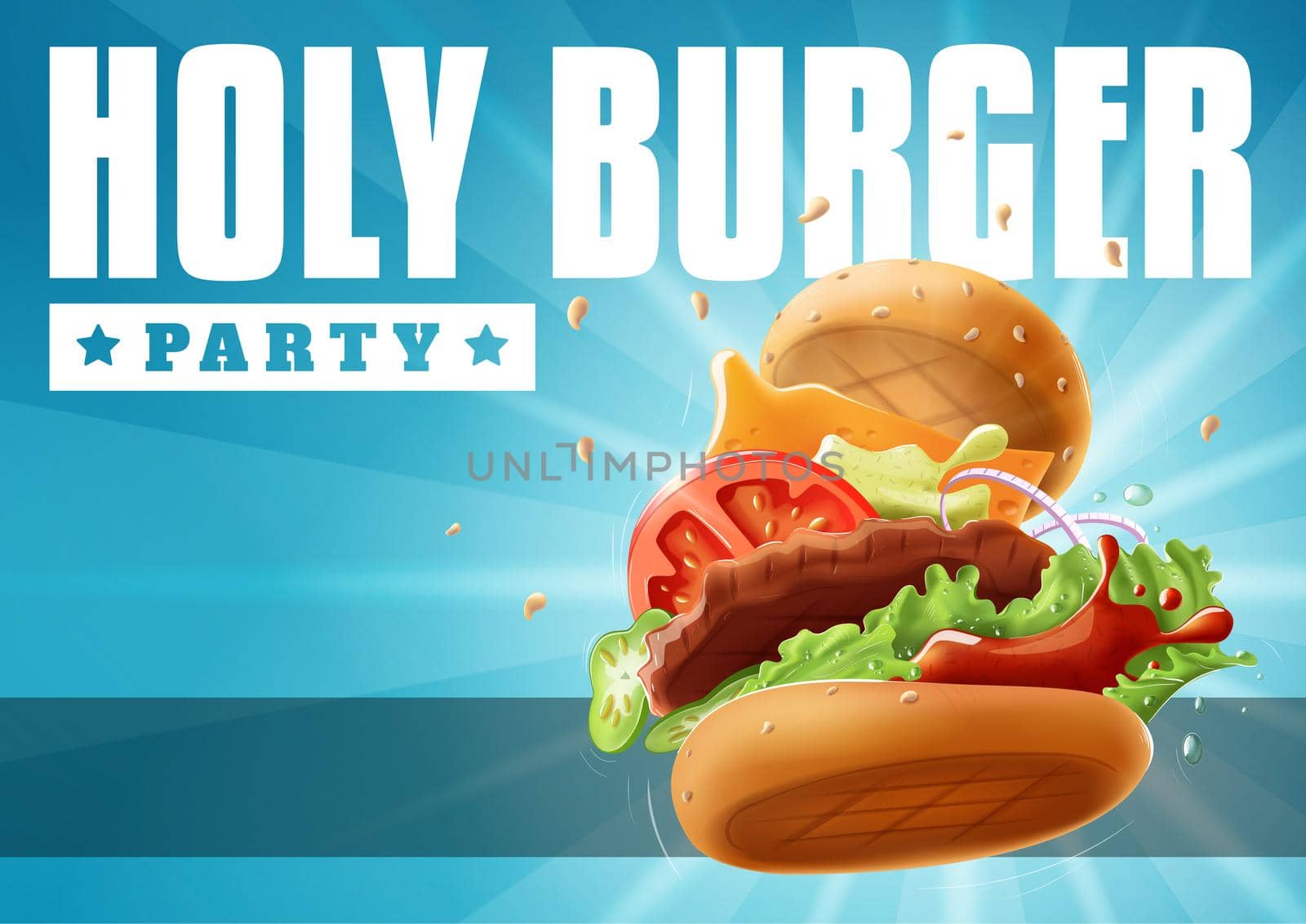 Holy Burger Party - poster flyer concept A4