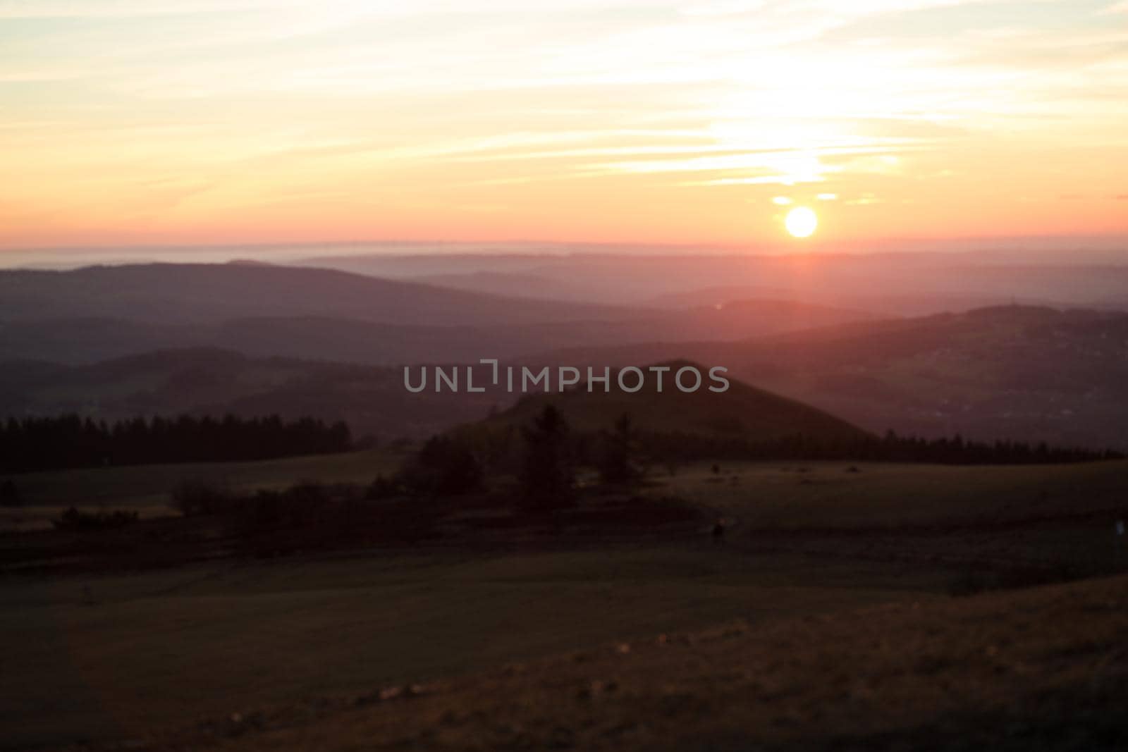 autumn sky at sunset sunrise in soft pink colors High quality photo