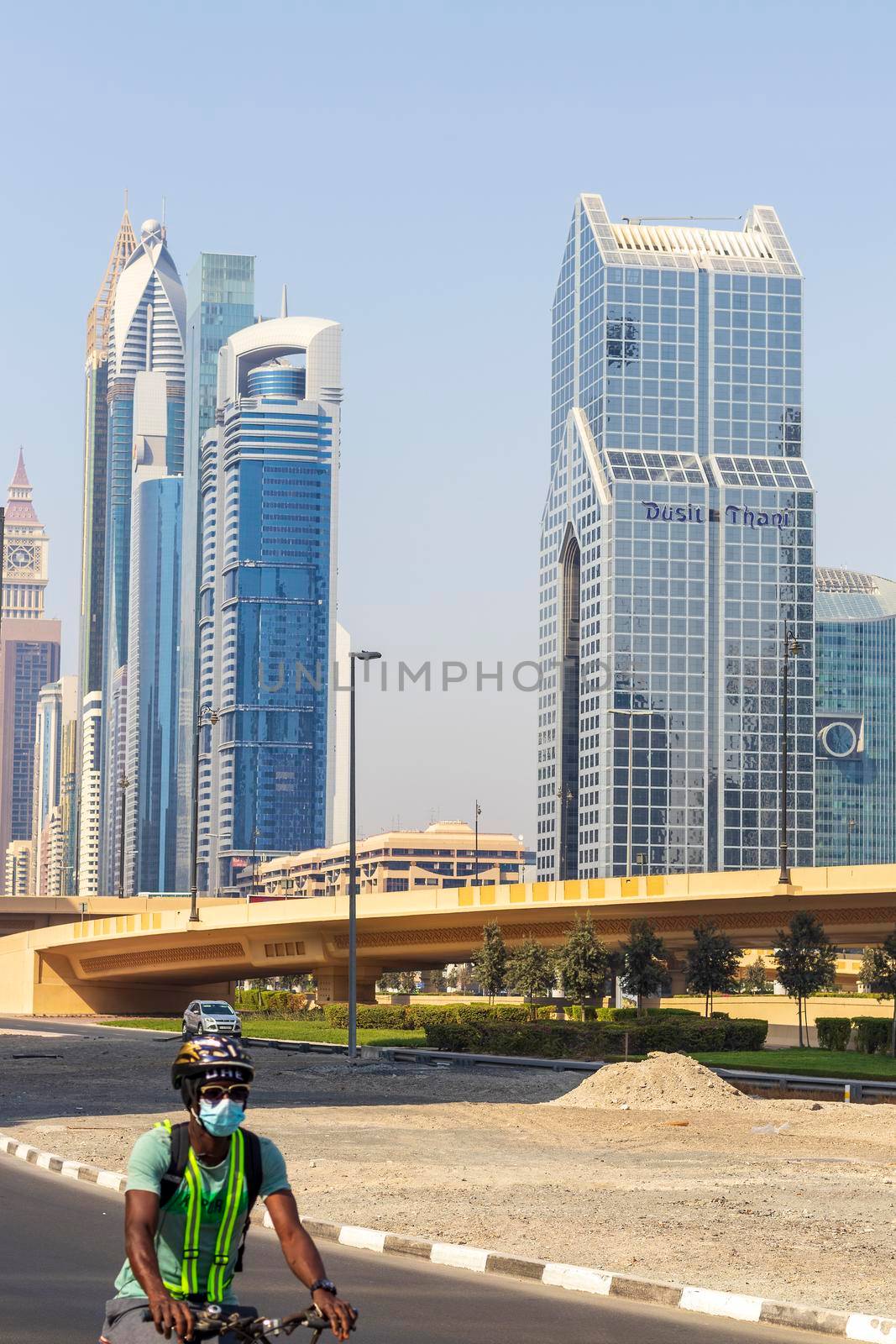 Dubai, UAE - 08.02.2021 - View of a cityscape of Dubai in afternoon hour