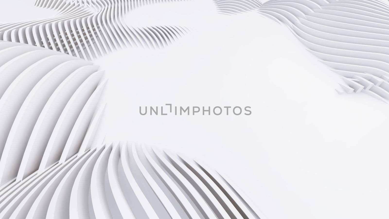 Abstract Curved Shapes. White Circular Background.  by teerawit