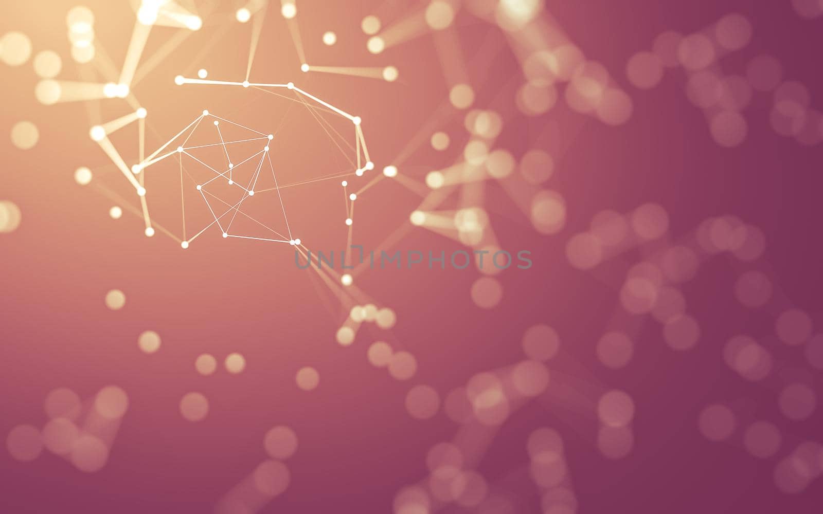 3d Abstract background. Molecules technology with polygonal shapes, connecting dots and lines. Connection structure. Big data visualization. 3d background.