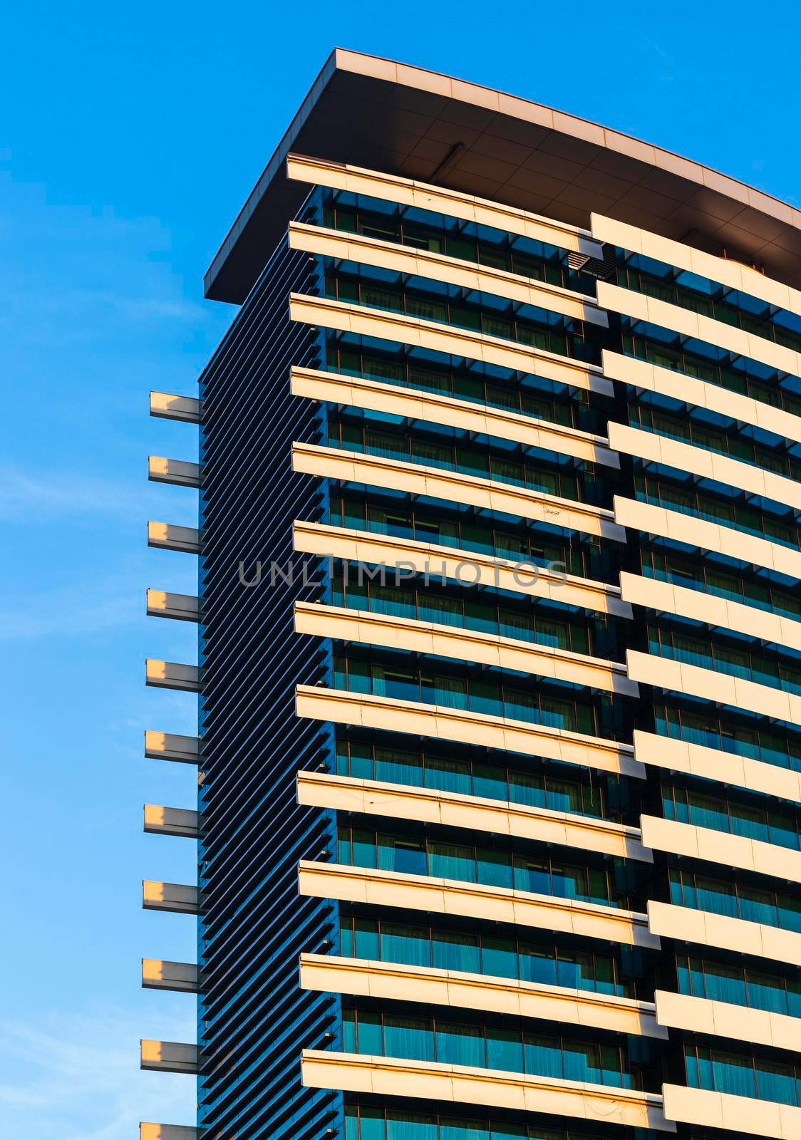 Dubai, UAE - 04.17.2021 Shot of side of a Intercontinental hotel in Dubai Festival city.